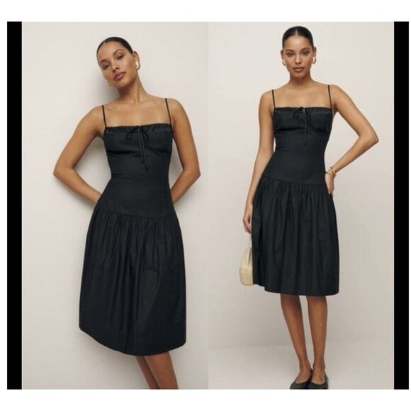 Reformation Analise Black Dress size 2 NEW - Picture 1 of 8